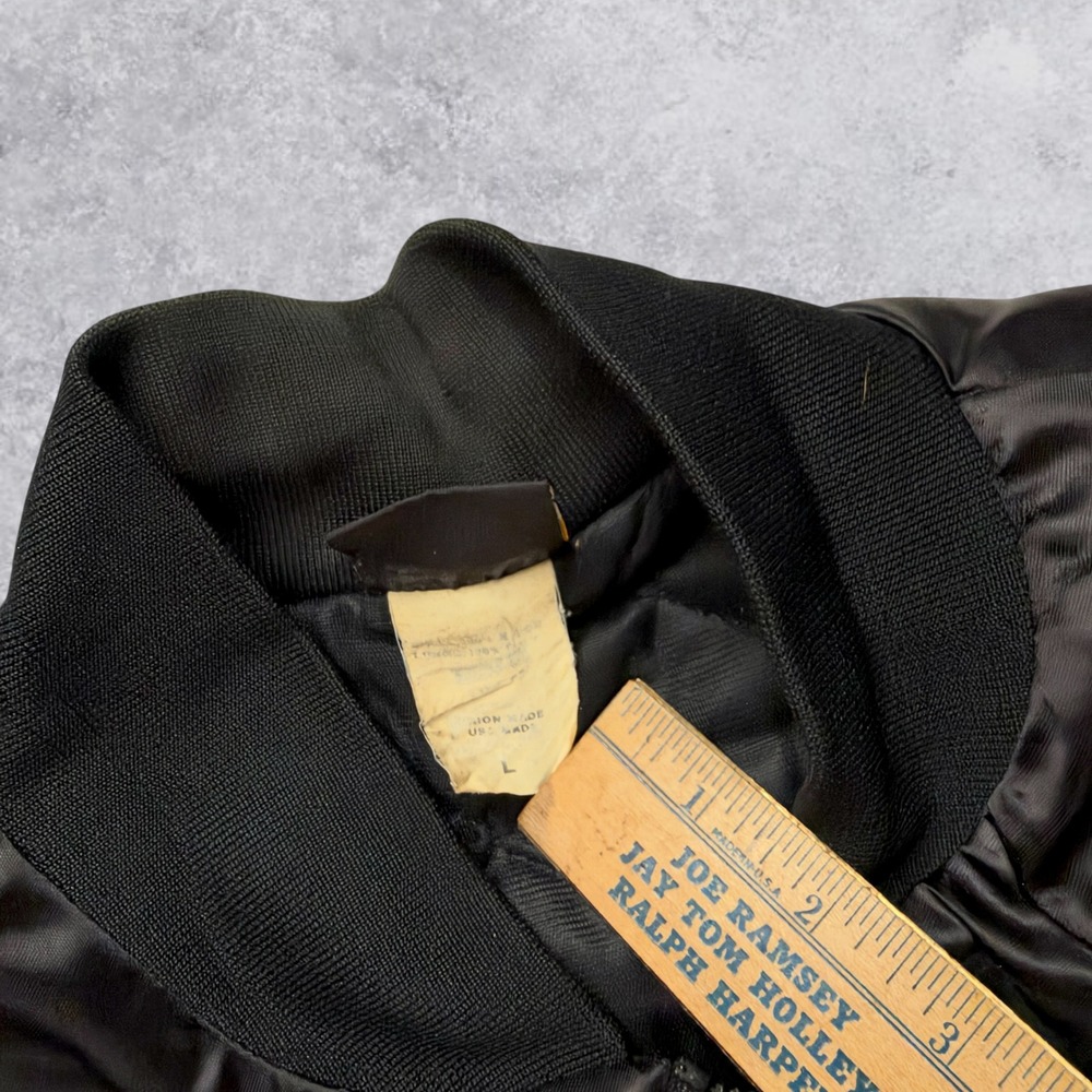 Vintage Nemesis Sportswear UA Local 706 Bomber Jacket Black Satin USA Made Large - Picture 4 of 6